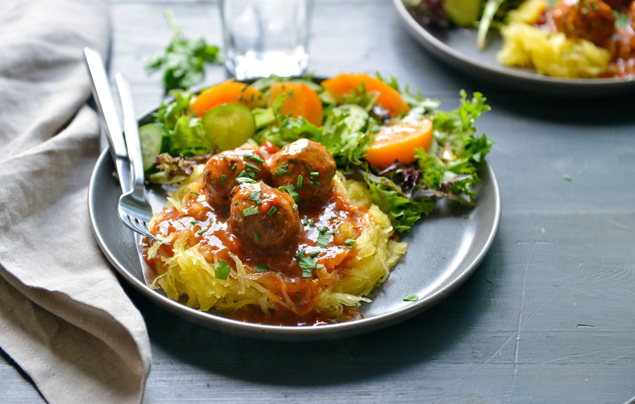 Italian Meatballs and Spaghetti Squash Noodles